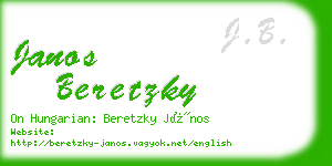 janos beretzky business card